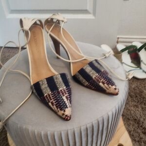 Ulla Johnson Tweed Pattern Tassel Accents Pumps